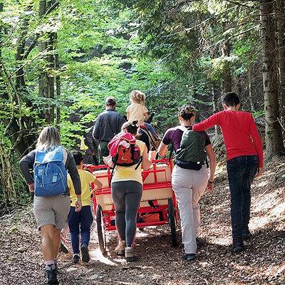 Escargoline, handicap, mobilité réduite, randonnée accessible