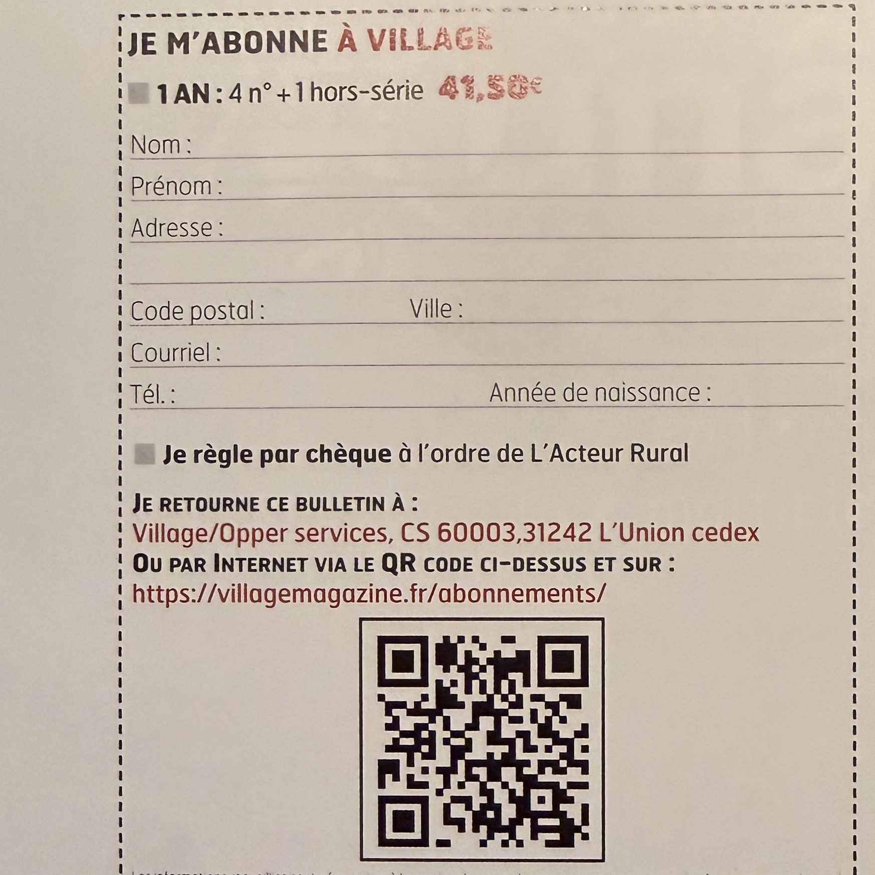 Lire la suite à propos de l’article La revue « Village »